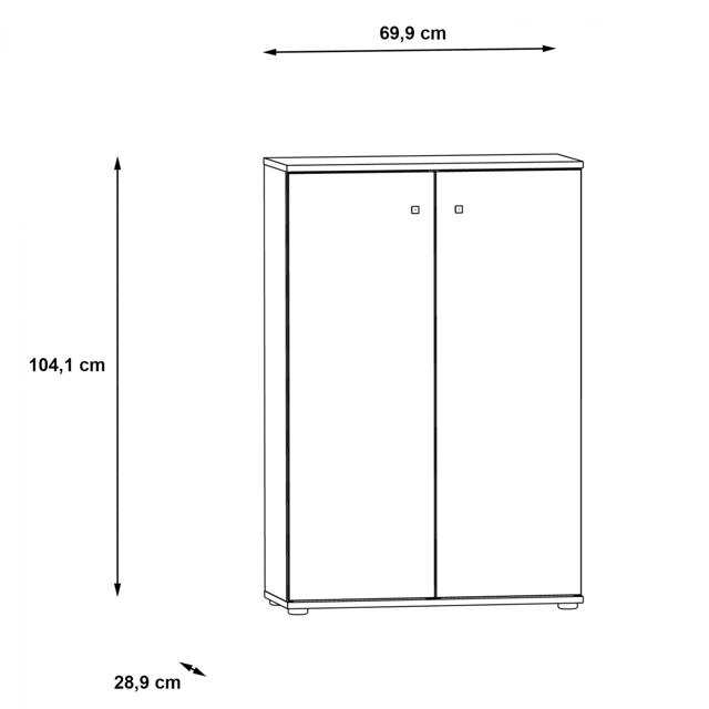 ΝΤΟΥΛΑΠΙ ΓΙΑ ΠΑΠΟΥΤΣΙΑ ΜΕ 2 ΠΟΡΤΕΣ 69.9X28.9XH104.1CM ΔΡΥΣ