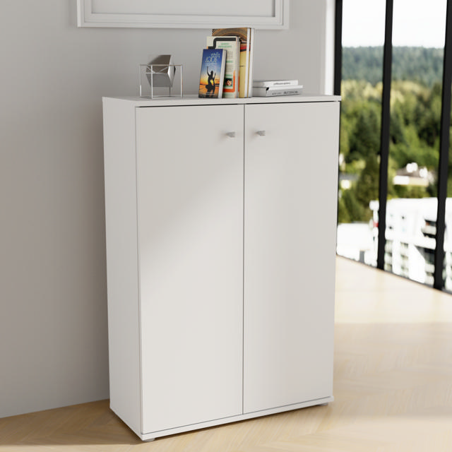 SHOE CABINET WITH 2 DOORS 69.9X28.9XH104.1CM WHITE