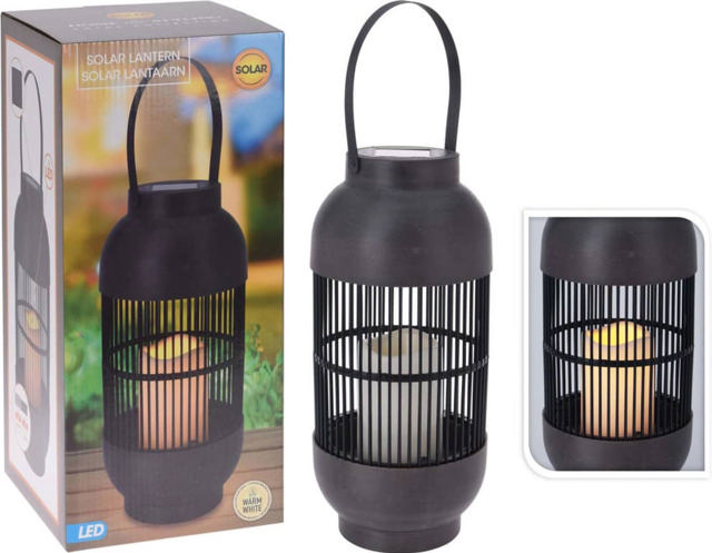 SOLAR LANTERN ABS & RATTAN