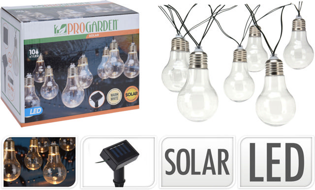 SOLAR LIGHT BULB SHAPE SET 10 LAMPS