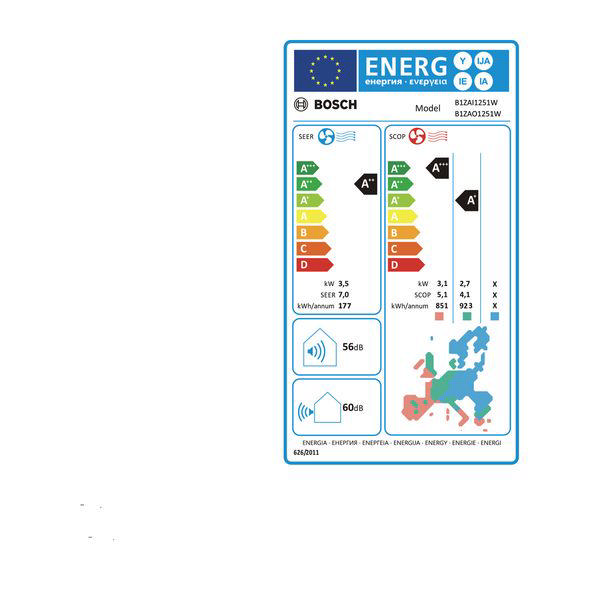 BOSCH BIZAO0951W AIRCONDITION 9000BTU SERIES 6 WIFI PERFECTCLIMA COOLING A++/ HEATING A+++