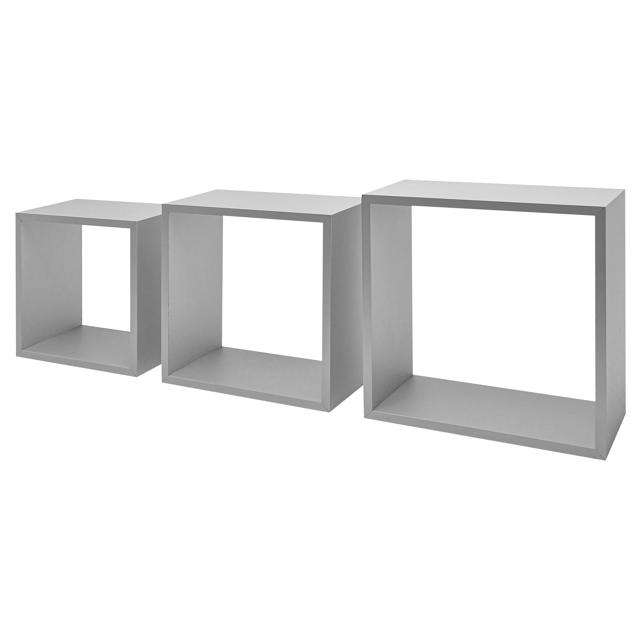 DURALINE 3 WALL SHELVES CUBES SET 30X30X12CM 12MM ALUMINIUM