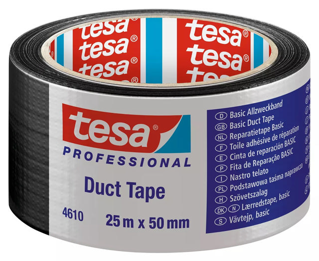 TESA BASIC CLOTH TAPE 25Mx50mm BLACK