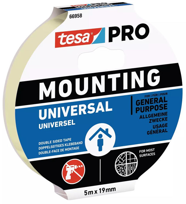 TESA PRO ΤΑΙΝΙΑ ΔΙΠΛΗΣ ΟΨΗΣ UNIVERSAL 5Mx19mm