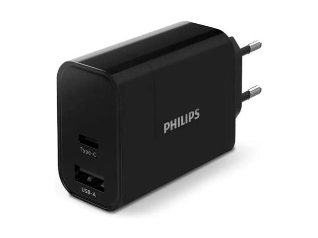 PHILIPS WALL CHARGER DUAL USB & USB-C UK PLUG