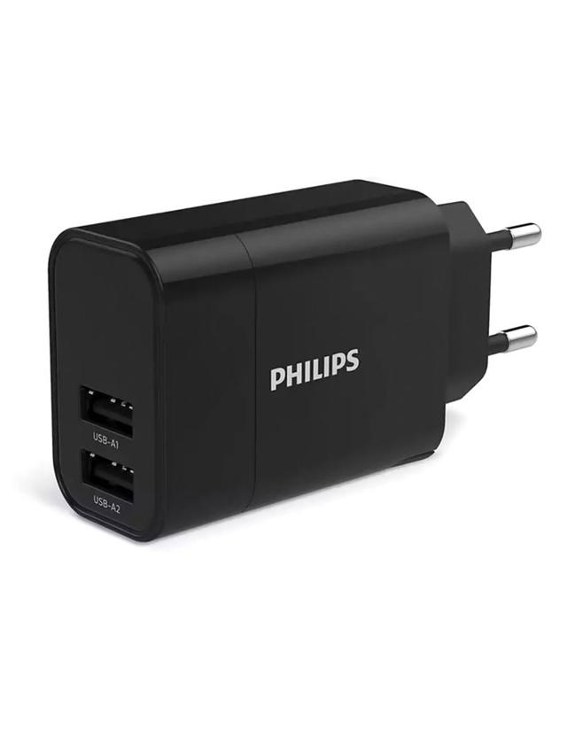 PHILIPS ΦΟΡΤΙΣΤΗΣ ΤΟΙΧΟΥ ΔΙΠΛΟ USB