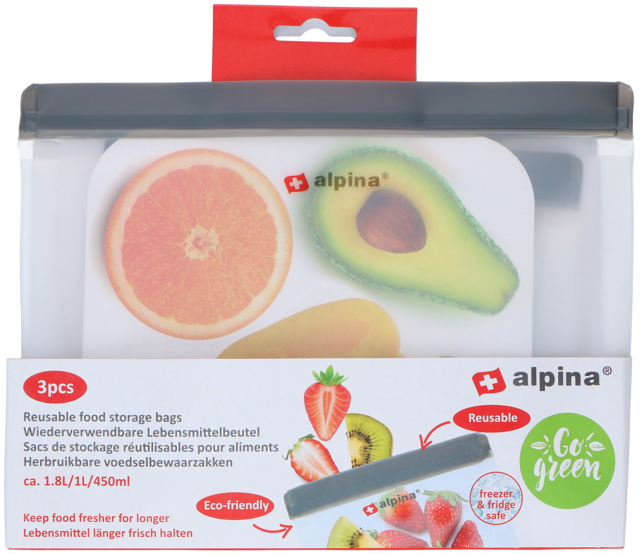 ALPINA FOOD STORAGE BAGS 3PCS REUSABLE