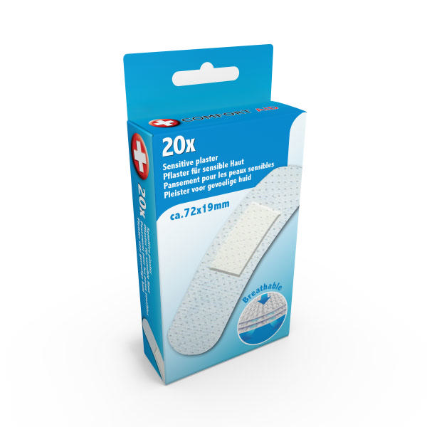 COMFORT AID PLASTER 7.2X1.9CM 20PCS