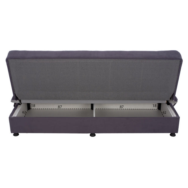 EGE HM3067.03 SOFA BED 3 SEATS VELVET GREY 192X74X82CM