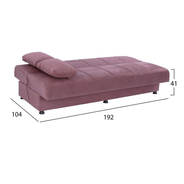 EGE HM3067.06 SOFA BED 3 SEATS VELVET SOMON 192X74X82CM