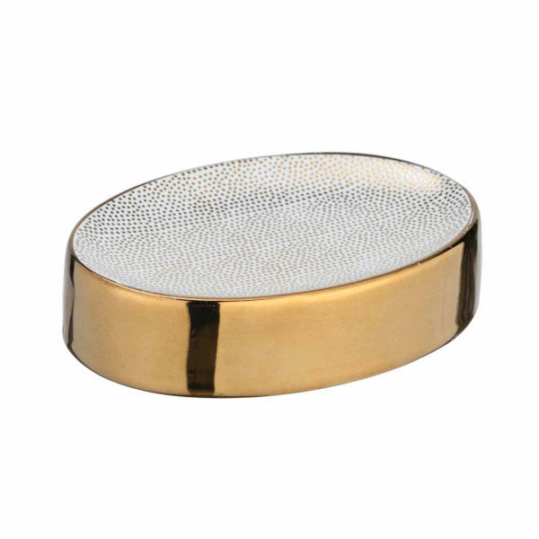 WENKO NURIA SOAP DISH GOLD/WHITE