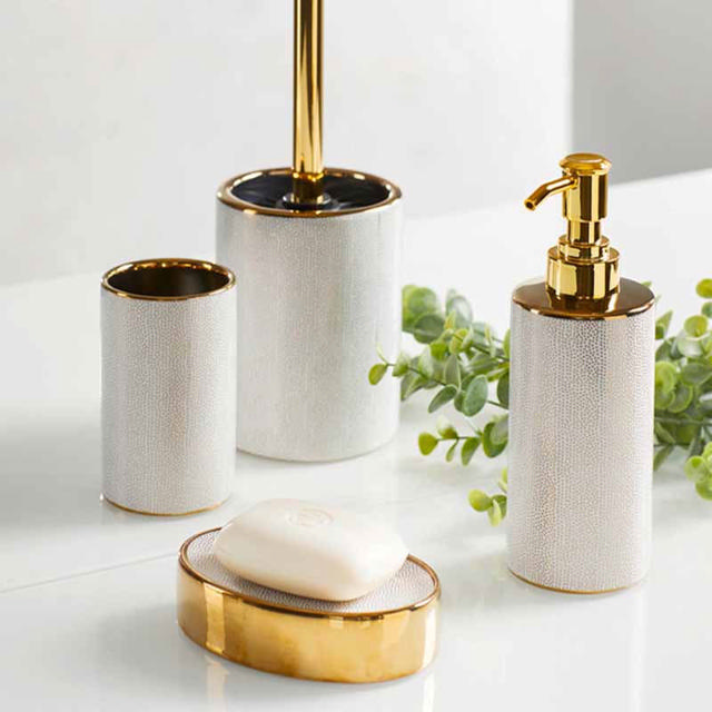 WENKO NURIA SOAP DISH GOLD/WHITE