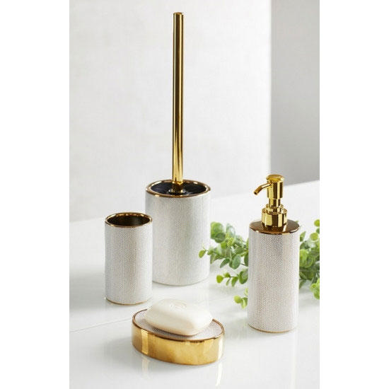 WENKO NURIA SOAP DISH GOLD/WHITE