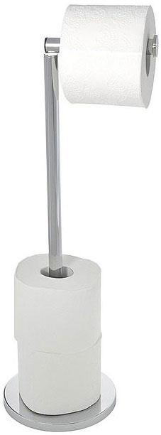 WENKO FREESTANDING TOILET PAPER HOLDER SILVER