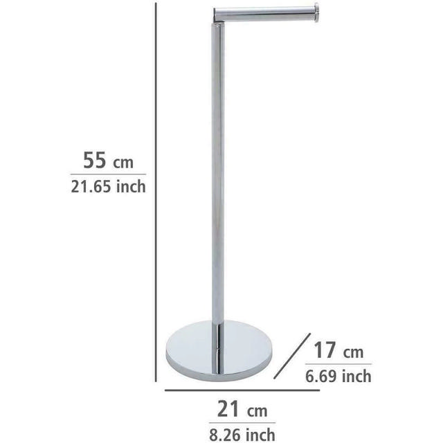 WENKO FREESTANDING TOILET PAPER HOLDER SILVER