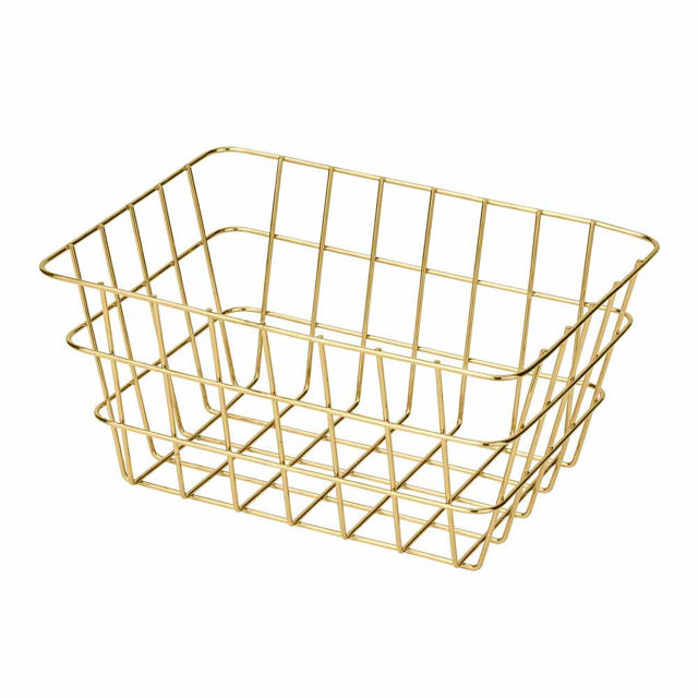 WENKO VIANA BATHROOM BASKET GOLD