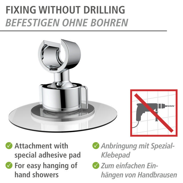 WENKO ΣΤΗΡΙΓΜΑ ΚΕΦΑΛΗΣ ΝΤΟΥΣ 360° NO DRILL CHROME