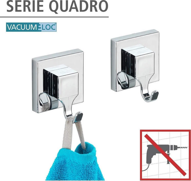 WENKO VACUUM-LOC ΑΓΚΙΣΤΡΟ SET ΤΕΤΡΑΓΩΝΟ 2PCS ΑΣΗΜΙ