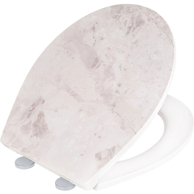 WENKO TOILET SEAT DUROPLAST WHITE MARBLE