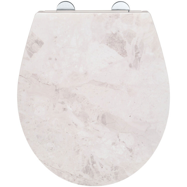 WENKO TOILET SEAT DUROPLAST WHITE MARBLE