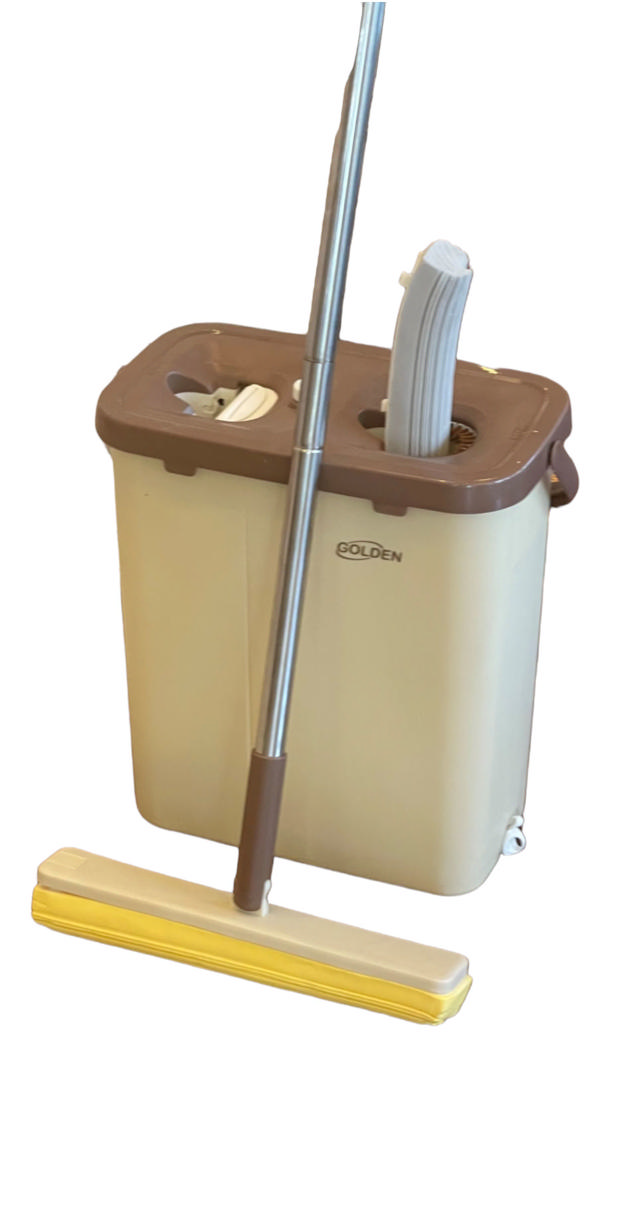 SPIN MOP SET PARQUET WITH BUCKET WHITE/GOLD