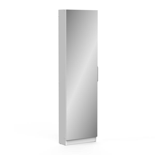 ZAPATERO SHOE CABINET WITH MIRROR WHITE