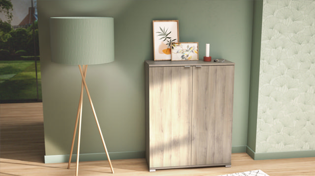 DEMEYERE PERFECT STORAGE CABINET 2 DOORS OAK 79.7X35.1X101.2CM