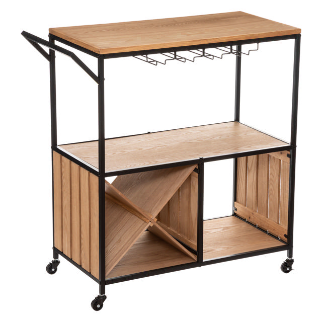 ATMOSPHERA BAKOS BAR TROLLEY 87.5X84.5X39.2CM