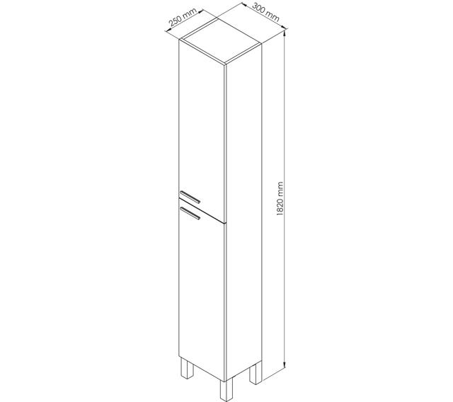 FORES LC1 ΚΟΛΩΝΑ 2 ΠΟΡΤΕΣ 30X25X182CM ΛΕΥΚΗ