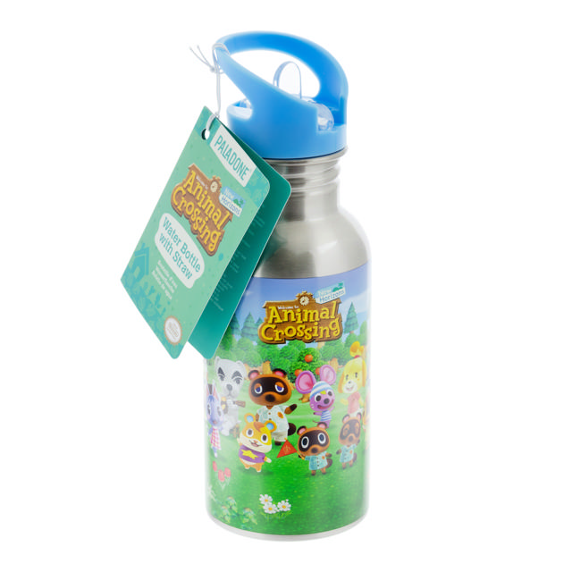 PALADONE PP7928NN ANIMAL CROSSING WATER BOTTLE STRAW 500ML