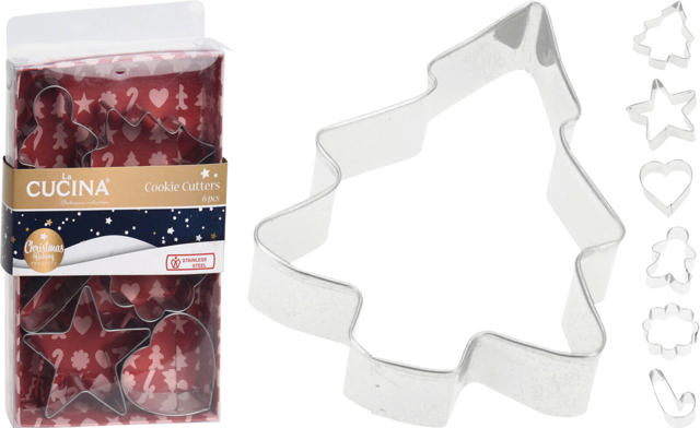 XMAS COOKIE CUTTER SET 6PCS