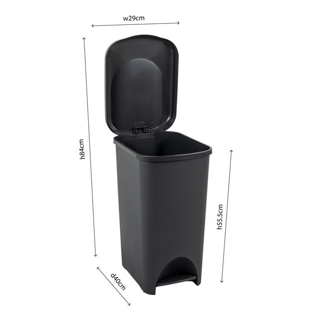 ADDIS PEDAL BIN 40LT ECO BLACK