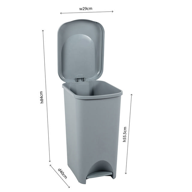 ADDIS PEDAL BIN 40L ECO GREY