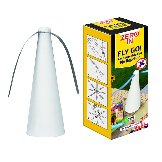 ZERO IN ANTI-MOSQUITO FAN- FLY REPELLENT FAN INDOOR/OUTDOOR WHITE