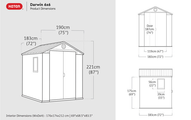 KETER DARWIN SHED 6X6FT