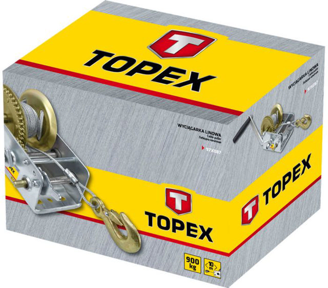 TOPEX HAND WINCHES 2000LBS 900KG WIRE 10M