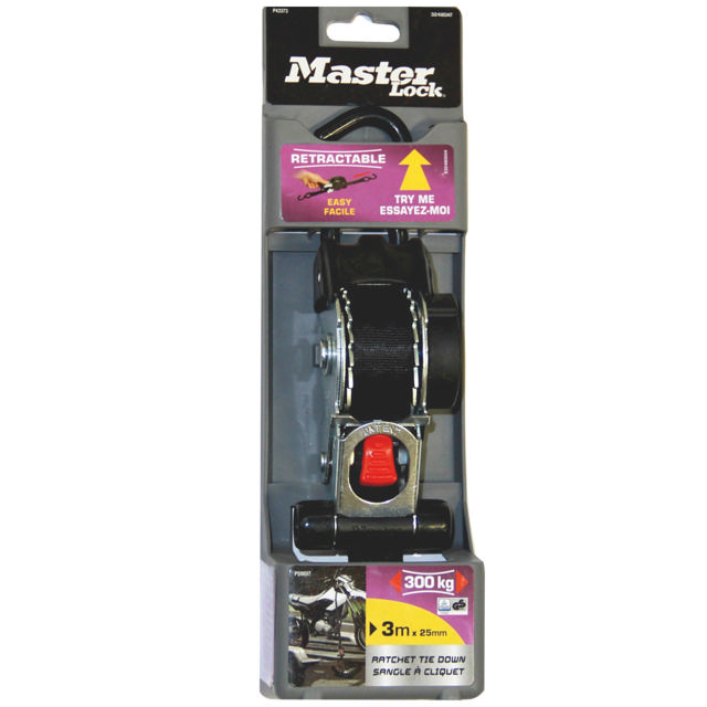 MASTERLOCK RATCHET TIE DOWN 25MMX3M 300KG