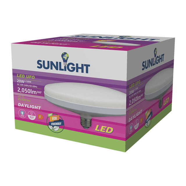 SUNLIGHT LED 20W UFO LAMP E27 2050L 6500K 120° FROSTED