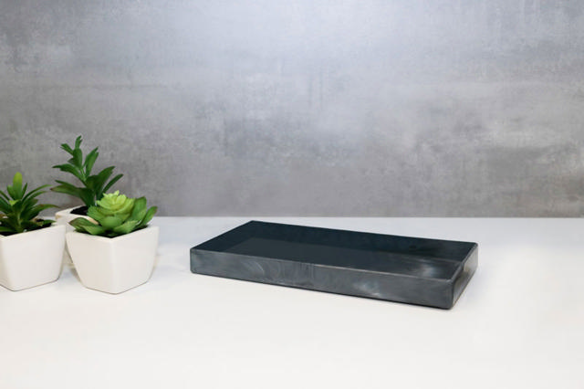 STONE ORGANIZE TRAY BLACK MARBLE