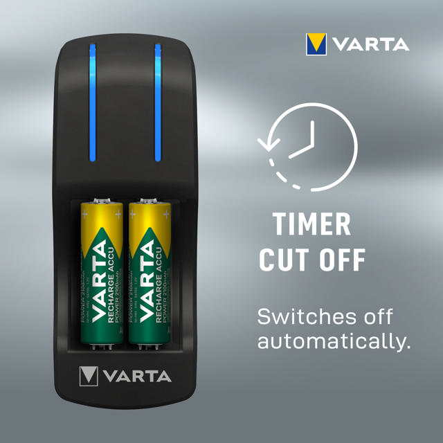 VARTA POCKET CHARGER FOR AA/AAA ACCUS (INCL. 4X AA 2100MAH + 2X AAA 800MAH RECHARGEABLE BATTERIES)