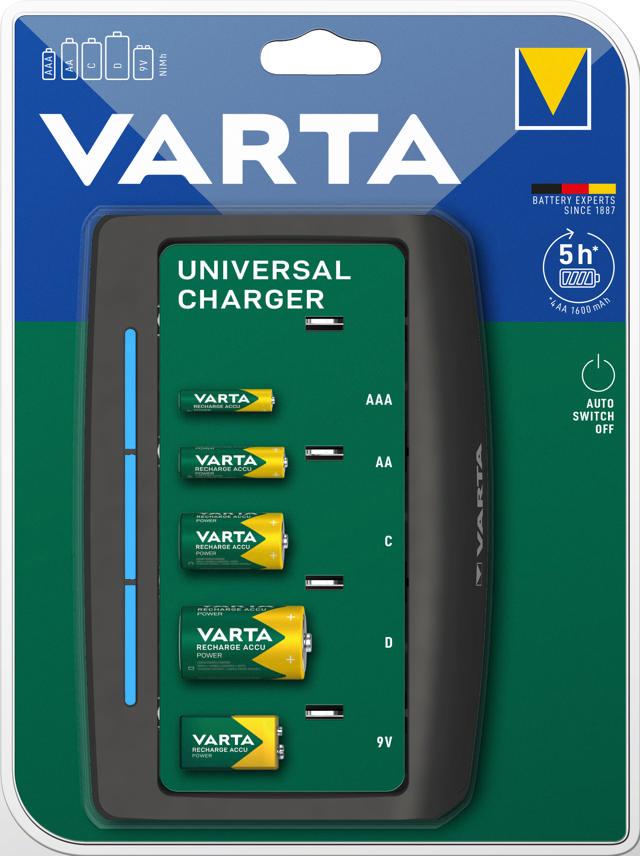 VARTA UNIVERSAL CHARGER FOR AA/AAA/C/D/9V 