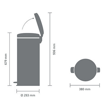 BRABANTIA ΚΆΔΟΣ ΠΕΝΤΆΛ 30L MINERAL ΚΑΦΈ