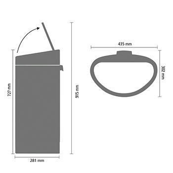 BRABANTIA TOUCH BIN ΚΑΔΟΣ ΑΠΟΡΡΙΜΑΤΩΝ 40 ΛΙΤΡΑ ΑΠΑΛΟ ΜΠΕΖ