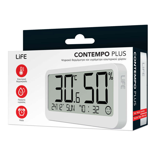 LIFE DIGITAL THERMOMETER / HYGROMETER CONTEMPO PLUS WHITE