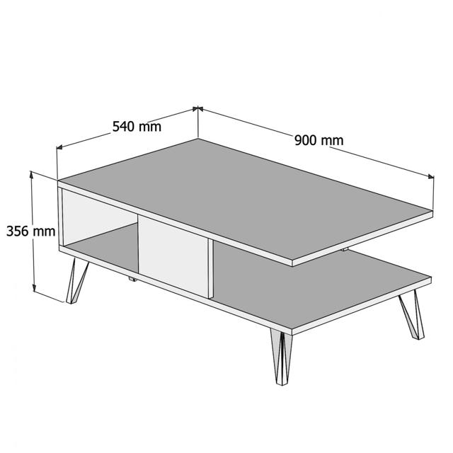 GUNNEZ HM9036.03 COFFEE TABLE WHITE 90X54X35.5CM