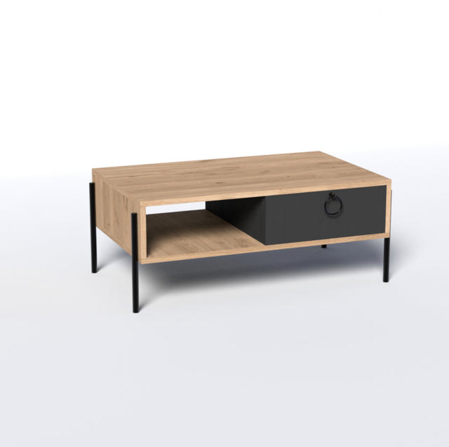 COFFEE TABLE HM9247.02 OAK BLACK 90X56X37.6CM