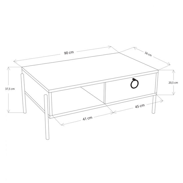 ΤΡΑΠΕΖΙ ΣΑΛΟΝΙΟΥ HM9247.02 SONAMA ΑΝΘΡΑΚΙ 90X56X37.6CM