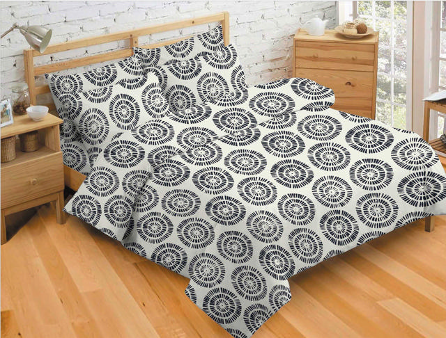 ELEGANCE DUVET COVER NAVY STAMP 230X270CM