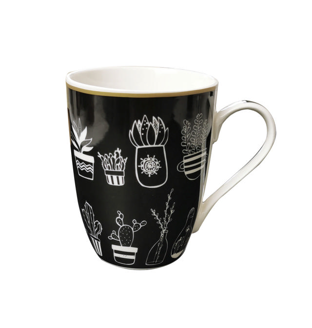 LIFESTYLE MUG SKETCHY ART 340ML 4 ASSORTED DESIGNS