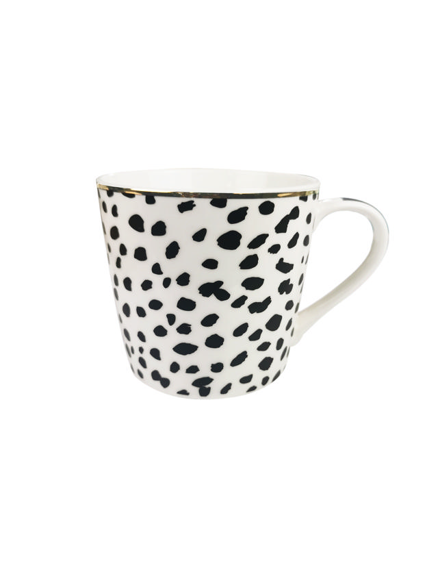 LIFESTYLE MUG BLACK & WHITE 400ML 4 ASSORTED DESIGNS